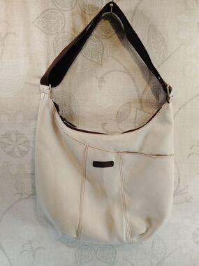 Timbuk2 Cream Crossbody Hobo with Brown Strap